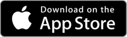 Black and white App Store download button.