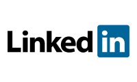 LinkedIn logo on a blue square background.