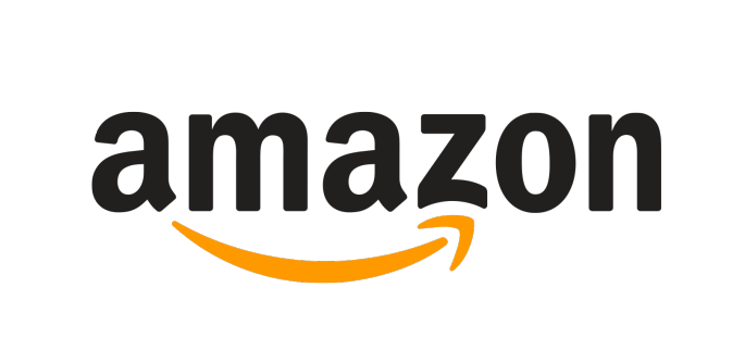 Amazon logo with a yellow arrow.